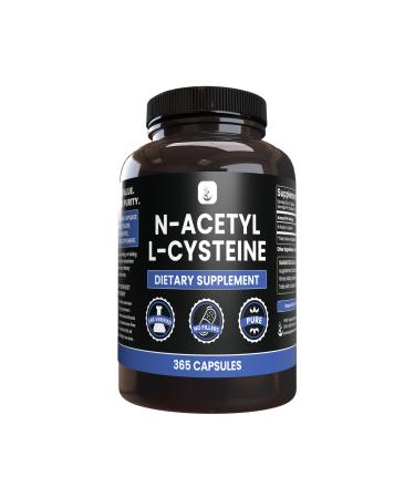 PURE ORIGINAL INGREDIENTS N-Acetyl L-Cysteine (365 Capsules) No Magnesium Or Rice Fillers Always Pure Lab Verified 365 Count (Pack of 1)