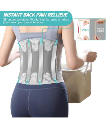 DARLIS Back Brace for Lower Back Pain Relief | Breathable Lumbar Support Belt for Herniated Disc Sciatica & Scoliosis | Pain Relief for Men & Women - Buy Online on GoSupps.com
