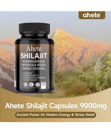 Shilajit Capsules Supplement 9000mg Equivalent with Ashwagandha Rhodiola Ginseng Shilajit Supplement for Energy & Stress 60 Capsules 60 Days Supply Shilajit-1pack - Buy Online on GoSupps.com