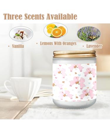 Orange Lemon Scented Candles - 7 oz Aromatherapy Jar Gift Set for Women | Long Lasting Pink Pig Design - Perfect Birthday Gift - Buy Online on GoSupps.com