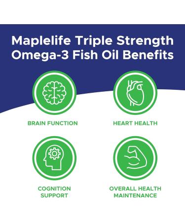 MapleLife - Triple-Strength - Omega-3 Fish Oil - Brain + Heart Health - Essential Fatty Acids - DHA EPA - Fish Oil Softgel 2000 Mg - 300 softgels - Buy Online on GoSupps.com