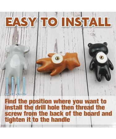 Yoyiag 4pcs Animal Ceramic Drawer Handles | Fun Furniture Buttons for Kids' Rooms & Kitchens - Unique Cabinet Knobs - Buy Online on GoSupps.com