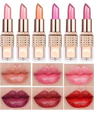  G n rique Pearlescent Lipstick | Moisturizing Glossy Lip Stick Nourishing Waterproof Long-Lasting Lip Makeup for Weddings Teens and Everyday Wear - Buy Online on GoSupps.com