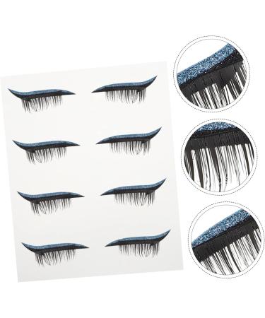 SKISUNO 4 pairs Shiny Decal Supplies Natural Tools Tool Eyeliner Makeup Line Eyelashes Eyeshadow Face for 4x1.5cm Blue - Buy Online on GoSupps.com