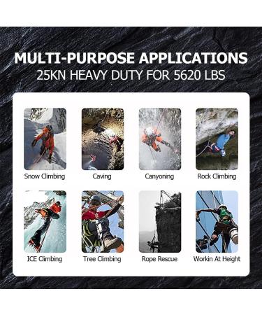 PANDENGZHE 25KN Heavy Duty Carabiner Clip (2 Pack) - Ideal for Climbing, Rigging, Ropes, Hammocks - Buy Online on GoSupps.com