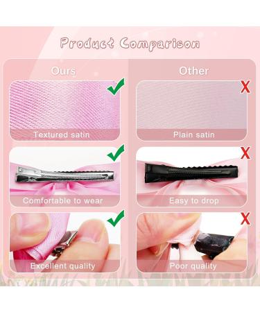 6Pcs Satin Ribbon Hair Bows with Metal Clips - Blue White Pink | Tassel Bowknot Hair Barrettes for Women - Buy Online on GoSupps.com