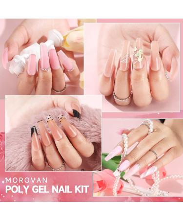 Morovan 2oz Poly Extension Gel - Large Capacity Builder Nail Gel - Long-Lasting Nude Pink Colors - Ideal for Beginners and Professionals - DIY Nail Design Set - Buy Online on GoSupps.com