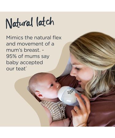 Tommee Tippee Closer to Nature Glass Baby Bottle - 250ml Slow Flow Breast-Like Teat with Anti-Colic Valve Colors May Vary - Buy Online Internationally - Buy Online on GoSupps.com