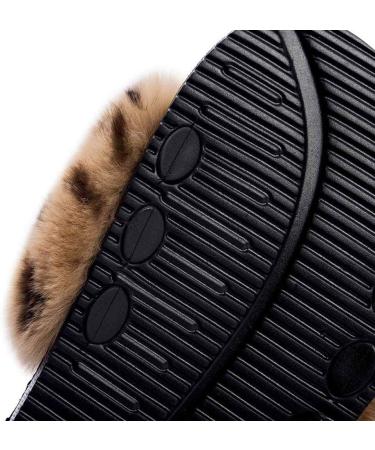 Sliders for Women Fur Slippers Warm Comfortable Soft for Women Slides Flip Flop Indoor Furry Home Slippers Fluffy Sandals Winter Plush Shoes for Indoor Outdoor Fashion Sandals (B 24.5CM) (D 25.5CM) - Buy Online on GoSupps.com
