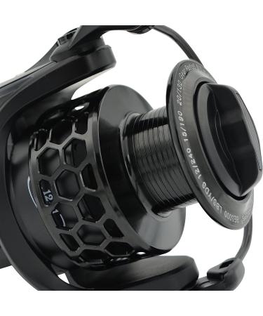 Fishdrops Spinning Fishing Reel 12+1BB Ultra Lightweight Aluminum Spool | Smooth Affordable Reel BE Black Size1000 - Buy Online on GoSupps.com