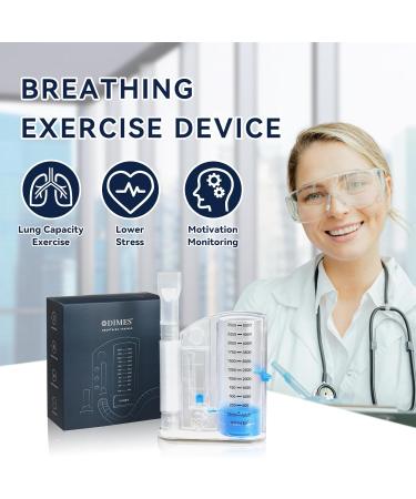 DIMES Breathing Trainer & Lung Exerciser Lung Trainer for Improved Lung Capacity 5000ml Volume Measurement Suitable for Kids and Adults Ideal for Lung Cleanse Fitness and Breath Control 100 - Buy Online on GoSupps.com