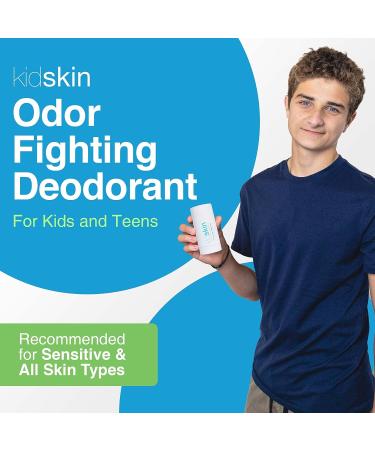 Kidskin Odor-Fighting Deodorant for Kids | Sensitive Skin | Boys & Girls 8-17 | Vegan, Aluminum-Free | 2.65 oz - Buy Online on GoSupps.com