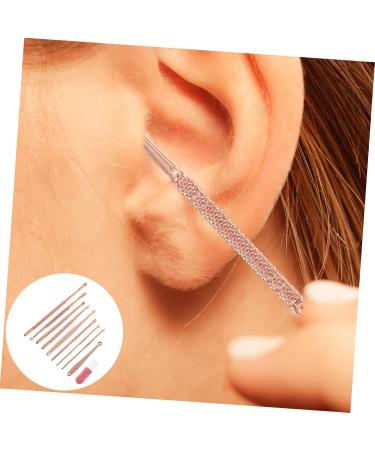 FOMIYES Earwax Remover Kit for Kids - Stainless Steel Ear Cleaning Tools & Earring Spoons | Multifunctional Ear Wax Scoop Set in Pink - Buy Online on GoSupps.com