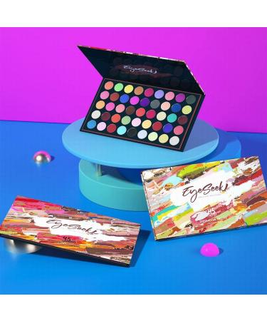 EYESEEK Colorful Eyeshadow Palette Set + Brush | 45 Bright Matte Shades | High Pigmented, Waterproof | Halloween Makeup Gift - Buy Online on GoSupps.com