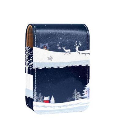 Travel Lipstick Organizer Case Lipstick Case Portable Makeup Bag With Mirror Christmas Design Y887y1gflt