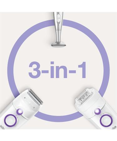 Braun Silk- pil 5 Power Epilator For Hair Removal with Electric Shaver Head & Bikini Trimmer Corded Epilator with 28 Tweezers Gifts for Women 5-825 White/Purple SE 5-825 - Buy Online on GoSupps.com