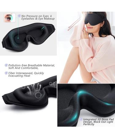 3D Sleep Mask for Men and Women with Earplugs - Night Blindfold for False Eyelash Extensions, Yoga, Travel - Grey - Buy Online on GoSupps.com