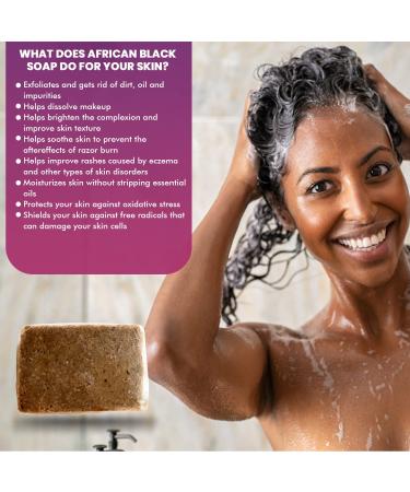 Glowsavy African Black Soap - Natural Exfoliating Bath Soap for Smooth & Hydrated Skin - Deep Cleansing Face, Body, Skin - Vegan & Cruelty-Free - 1 Bar - Buy Online on GoSupps.com