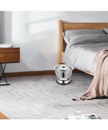 Stainless Steel Chamber Pot with Lid - Portable Urine Potty for Elderly, Adults, Kids - Bedside & Travel Spittoon Bucket - Buy Online on GoSupps.com