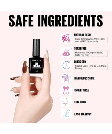 TOMICCA 4PCS Nude Brown Caramel Gel Nail Polish Set - Autumn Soak Off Gel Nail Art Kit 8ML - Buy Online on GoSupps.com