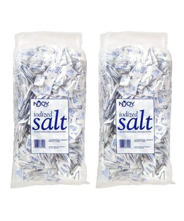 N'JOY Iodized Salt - 1,200 ct. .5 gm Packets (Pack of 2)
