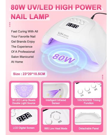 Acrylic Nail Kit with Drill and Lamp: 3 Colors 30G Acrylic Powder Nail Set - 36 Colored Glitter Powder Nail Art Tools Extension Kits Full Set for Beginners - Buy Online on GoSupps.com