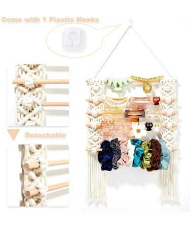 HUHYNN Macrame Claw Clip Organizer - Hair Claws Holder & Display Stand for Women & Girls - Beige - Buy Online on GoSupps.com