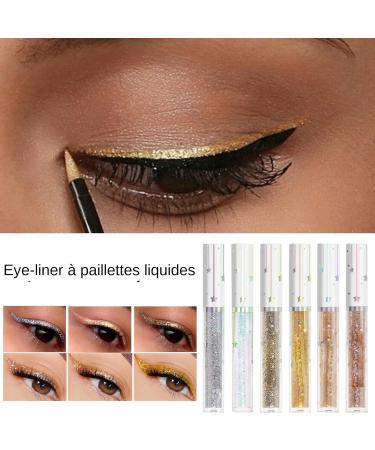  Dubbulon Liquid Glitter Eyeliners Waterproof Liquid Eyeliners Eye Makeup Set 6 Colours Waterproof Eyeliner Pencil - Highly Pigmented Color Eyeliners  - Buy Online on GoSupps.com