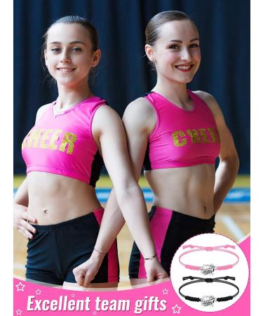 Rtteri 24 Piece Cheerleader Charm Bracelet - Adjustable Girls Cheerleading Jewelry Set for Cheer Team - Bulk Cheerleader Gifts and Accessories - Buy Online on GoSupps.com