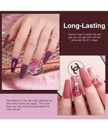 Aubss Red Purple Gel Nail Polish Set - 6 Colors Kit for Women, Soak Off Led Nail Gel - Dusky Rose Collection - Buy Online on GoSupps.com