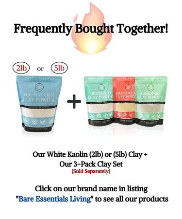 Kaolin White Clay 5lb - 100% Natural Powder for DIY Spa Masks, Hair, Body, Soap, Deodorant & Bath Bombs - Ideal for Makeup Setting and Gardening by Bare Essentials Living - Buy Online on GoSupps.com