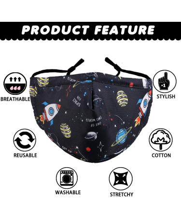 Woplagyreat Washable Reusable Kids Face Mask | Cute Dinosaur & Shark Design | Adjustable Ear Loops | Fabric Facemask for Children | Perfect Gift Idea - Buy Online on GoSupps.com