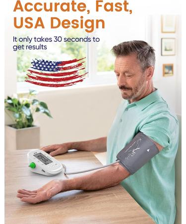 AILE Upper Arm Blood Pressure Monitor with Large Cuff - 8.7-16.5 Adjustable, Automatic BP Machine for Home Use, 2x99 Memory, Easy-to-Use and Travel-Friendly - White - Buy Online on GoSupps.com