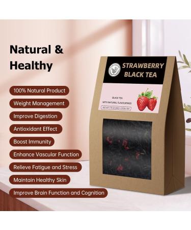 HANFANGLING Strawberry Black Tea 100% Natural Loose Leaf Blend Of Strawberry Fruit Flavor And Black Tea Aroma 1.76oz - Buy Online on GoSupps.com