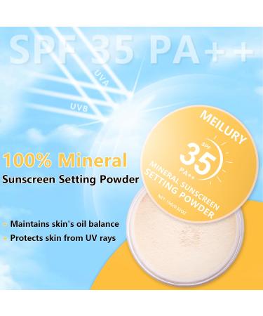 Buy Sunscreen Setting Powder SPF 35 | Mineral Brush Powder for Oil Control & Natural Matte Finish - #01 Translucent 1oz - Buy Online on GoSupps.com