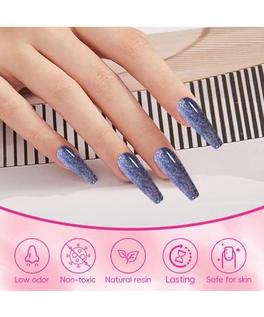 6 Colors Glitter Series Gel Nail Polish Kit-Glitter Sparkle Pink Blue Light Grey- Soak-Off UV/LED Nail Polish Gel for Home Salon DIY Nail Art 5ML - Buy Online on GoSupps.com