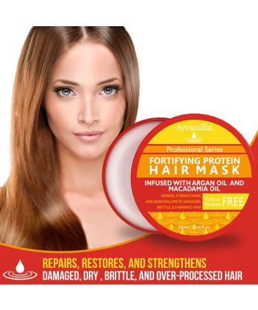 Arvazallia Fortifying Protein Hair Mask & Clarifying Shampoo Bundle - Professional Hair Detox Treatment for Dry/Damaged Hair - Buy Online on GoSupps.com