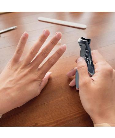 Nail Clippers Nail Clippers Stainless Steel Nail Clippers with Nail File | Toenail Clippers for Men and Women Pedicure Tools Nail Care for Grooming Black - Buy Online on GoSupps.com