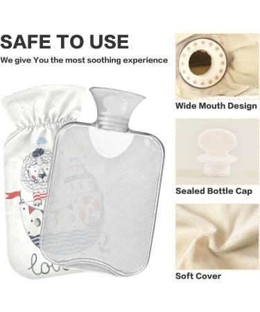 Naanle Sweet Lion Sailor Heat Bottle - 1L Transparent Warm Water Bottle for Bed & Pain Relief | Hand & Feet Warmer Warmth & Cold Therapy - Buy Online on GoSupps.com