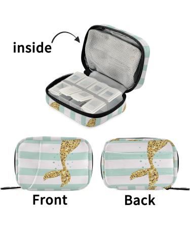 Shop Naanle Stripe Mermaid Tail Pill Box | 7-Day Travel Organizer | Compact Vitamin & Supplement Holder - Buy Online on GoSupps.com