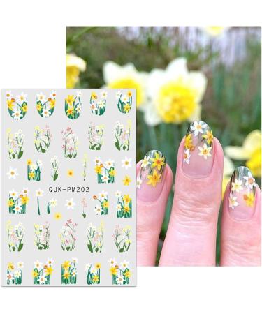 JMEOWIO 10 Sheets Flower Nail Art Stickers Decals Self-Adhesive Spring Floral Summer Colorful Nail Supplies Nail Art Design Decoration Accessories - Buy Online on GoSupps.com