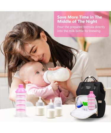 Vicloon Infant Milk Powder Dispenser - Portable 5-Layer Container for Kids - Stackable Snack Storage in Pink - Buy Online on GoSupps.com