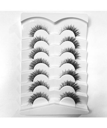 Girapanda Cat Eye False Eyelashes 3D Faux Mink Wispy Short 12mm - Pack of 7 Pairs - Buy Online on GoSupps.com