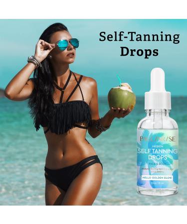 Vegan-Friendly Self Tan Oil Drops for Face and Body | Medium Self-Tanning Oil | Natural Look | 1fl. oz - Buy Online on GoSupps.com