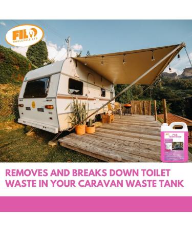 FILO Pink Caravan Toilet Chemical Rinse 5 Liters For Caravans Motorhomes and campervans Eco-Friendly Odour Eliminator and Fluid Cleaner Sanitation Solution Freshener. 1 - Buy Online on GoSupps.com