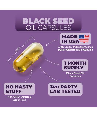 Black Seed Oil - Cold Pressed Black Seed Oil Capsules - Provides Vitamin E & Omega 3 6 9 - High Potency (1500mg) for Immune & Joint Support Antioxidants Digestion Hair Skin Nails - Vegan 90 Caps - Buy Online on GoSupps.com