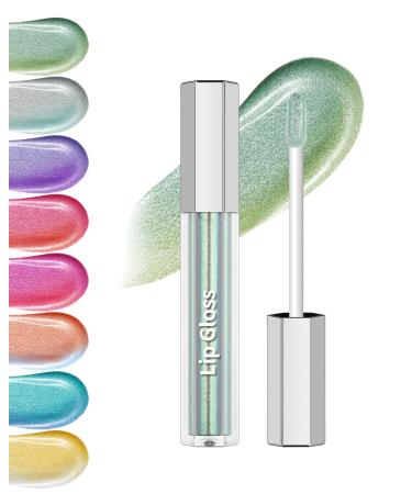 Lestpola Liquid Glitter Lipstick Chameleon Metallic Lip Gloss Durable Water Resistant High-Shine Volume Holographic Notsticky Lipstick Iridescent Makeup For Women Christmas-01#