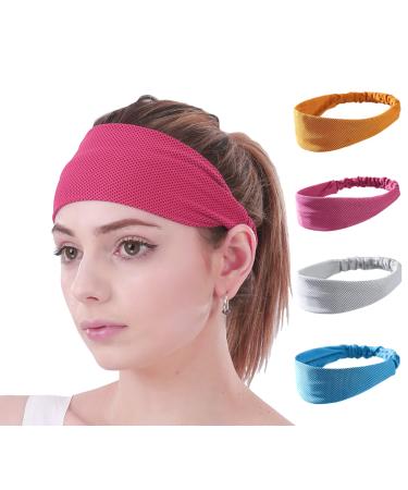 SUJAYU Sweatbands for Women  4 PCS Womens Headbands Sweat Bands Headbands for Women  Workout Headbands for Women Non Slip  Wide Headbands for Women Hair Wrap Hair Accessories for Women