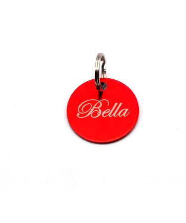 Custom Engraved Dog Tags - Push Button | Synthetic Leather | Blue Black Red Yellow | 30mm | Perfect for Control Branding - Buy Online on GoSupps.com