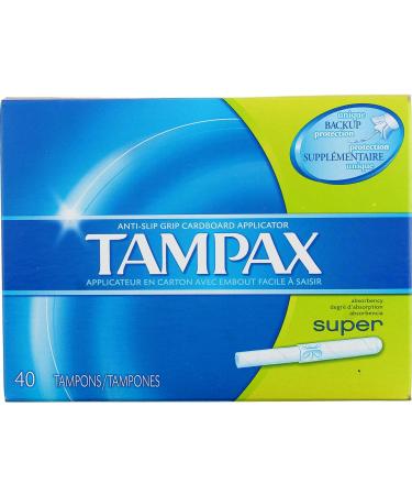 Tampax Cardboard Applicator Tampons, Super Absorbency 40 ea (Pack of 3) - Buy Online on GoSupps.com